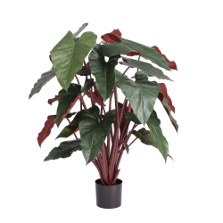 Artificiale Philodendron XL Pianta Deluxe 120cm Bordeaux
