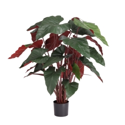 Artificiale Philodendron XL Pianta Deluxe 120cm Bordeaux