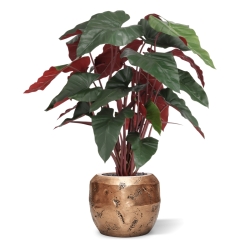 Artificiale Philodendron XL Pianta Deluxe 120cm Bordeaux