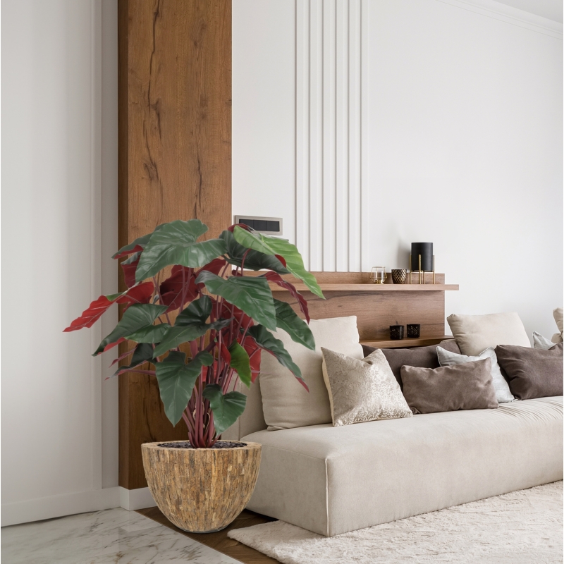 Artificiale Philodendron XL Pianta Deluxe 120cm Bordeaux
