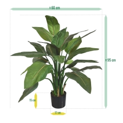 Pianta artificiale Strelitzia 95cm - verde