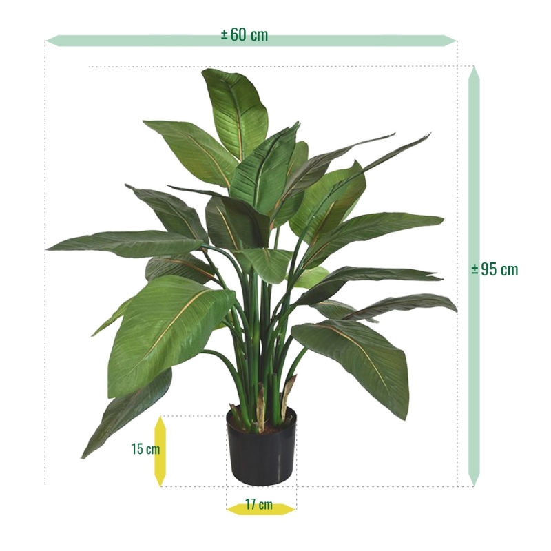 Pianta artificiale Strelitzia 95cm - verde