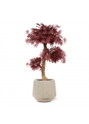Albero artificiale Acer Bonsai 95 cm - bordeaux