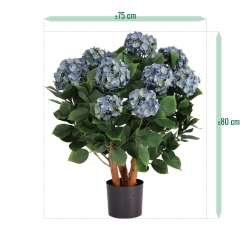 Ortensia Artificiale UV Deluxe 80cm Blu