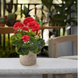 Geranio artificiale in vaso 40cm - rosso