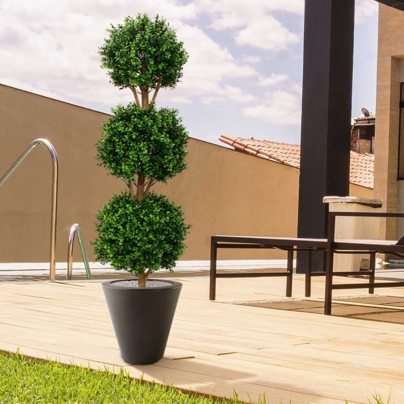 Bosso bulbo deluxe x3 pianta artificiale 175cm - resistente ai raggi UV
