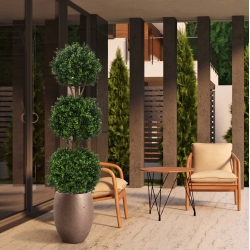 Bosso bulbo deluxe x3 pianta artificiale 175cm - resistente ai raggi UV