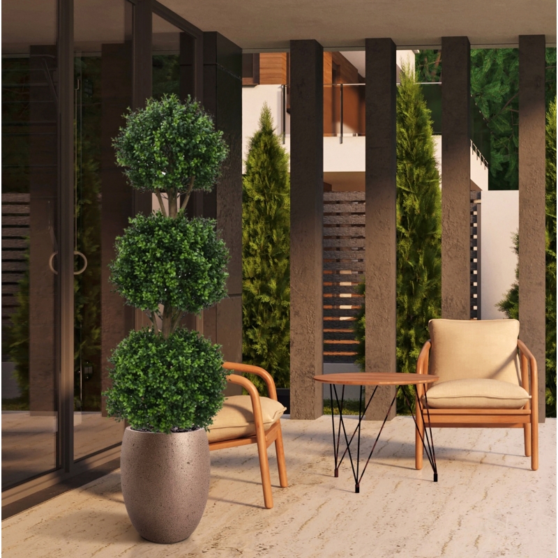 Bosso bulbo deluxe x3 pianta artificiale 175cm - resistente ai raggi UV