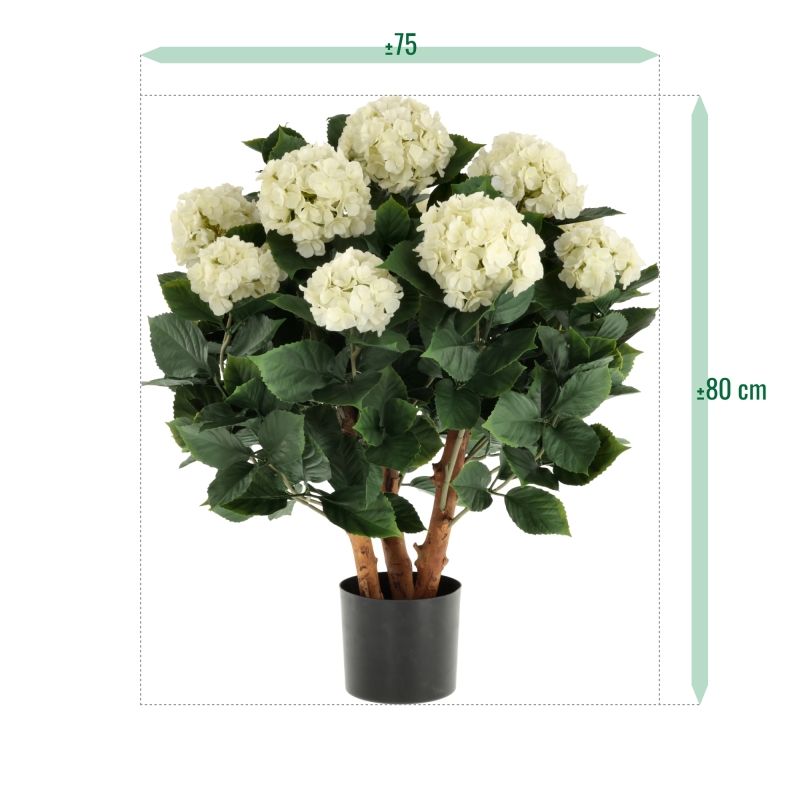 Ortensia Artificiale UV Deluxe 80cm Crema