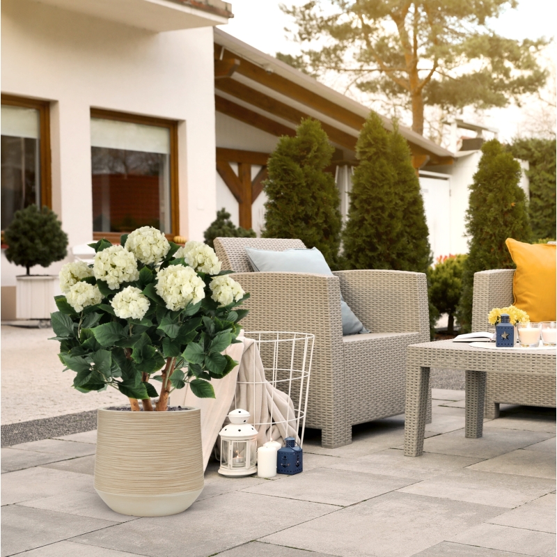 Ortensia Artificiale UV Deluxe 80cm Crema