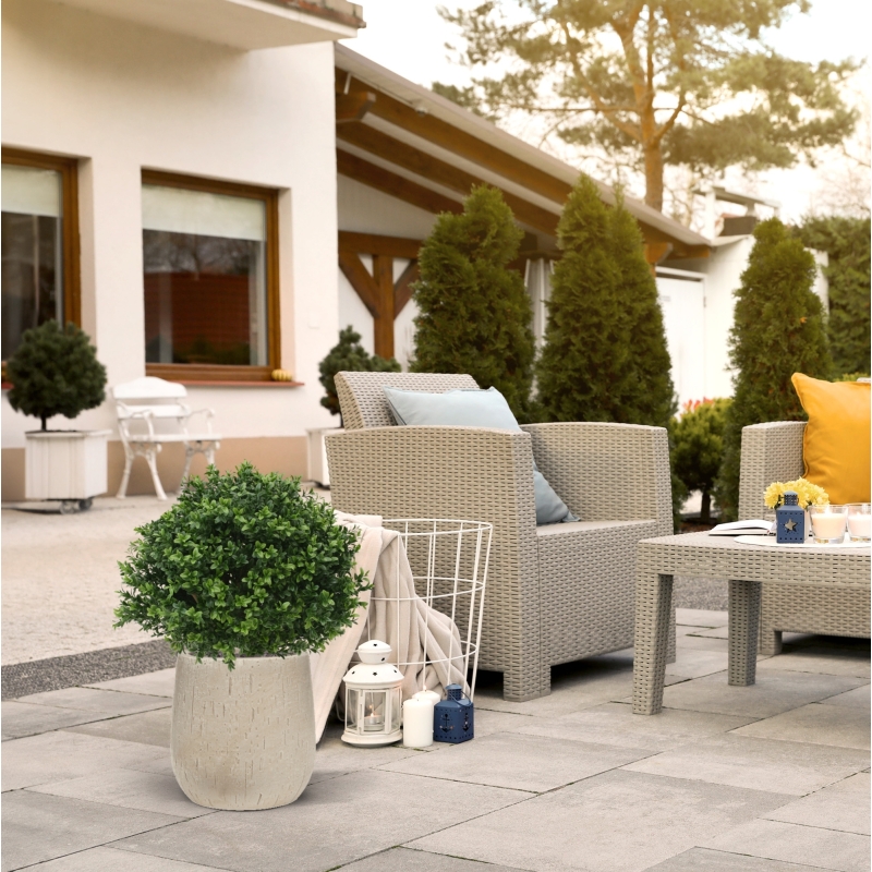 Pianta artificiale di bosso bulbo deluxe N 40cm - resistente ai raggi UV