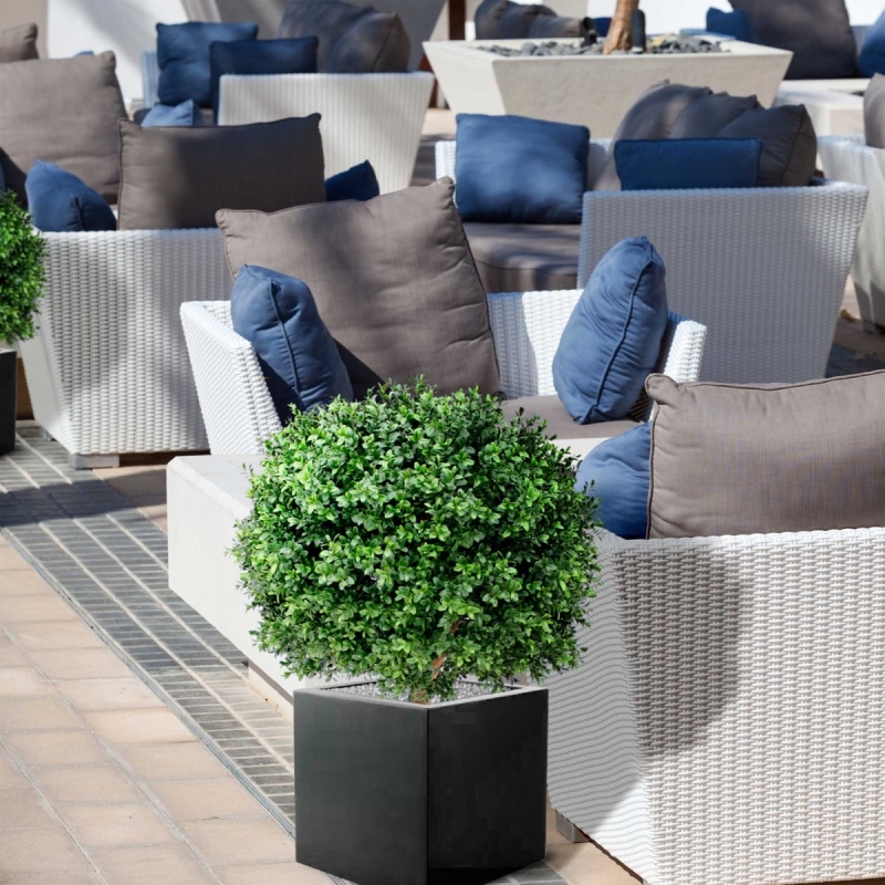 Pianta artificiale di bosso a palla deluxe N 60 cm - resistente ai raggi UV