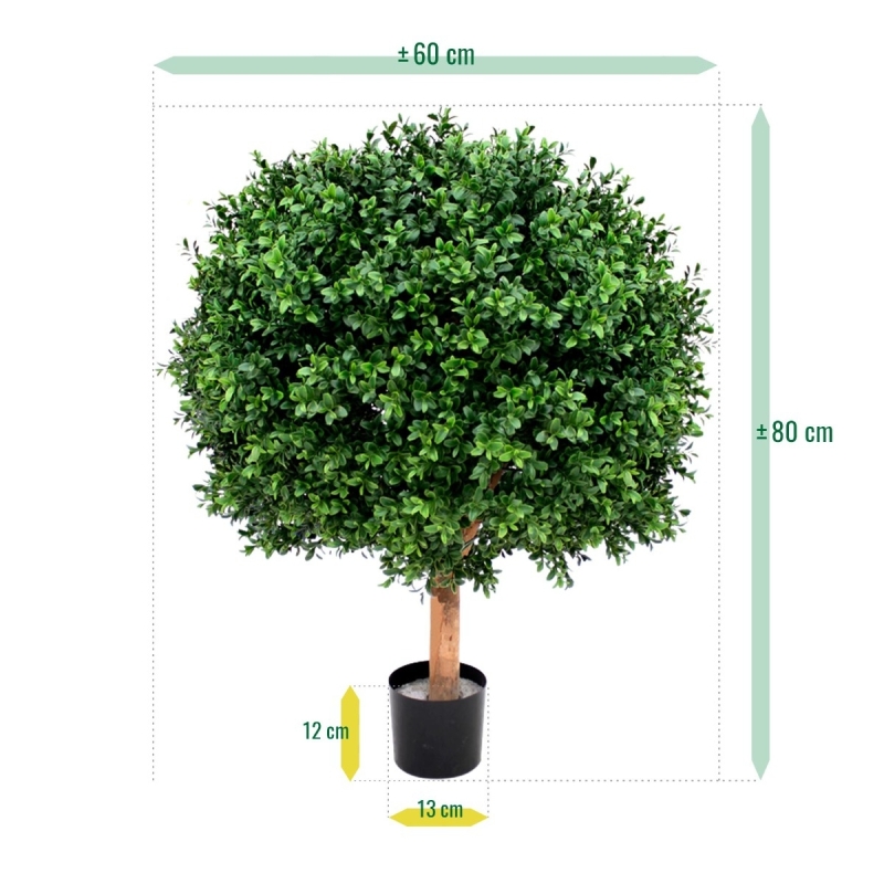 Pianta artificiale di bosso a palla deluxe N 60 cm - resistente ai raggi UV