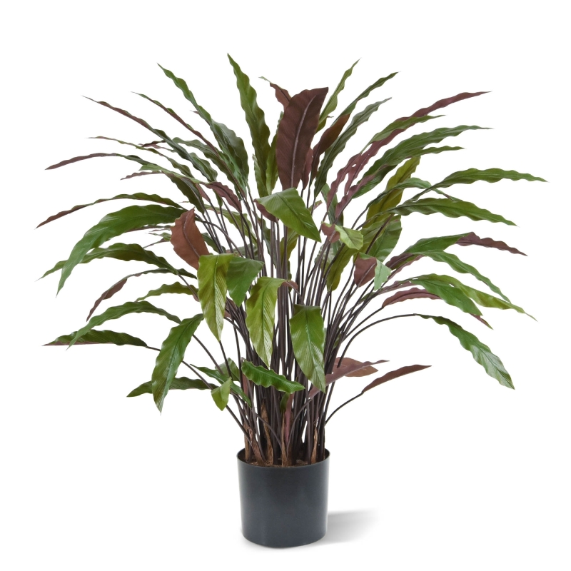 Pianta artificiale di Calathea 85 cm - verde/rosso