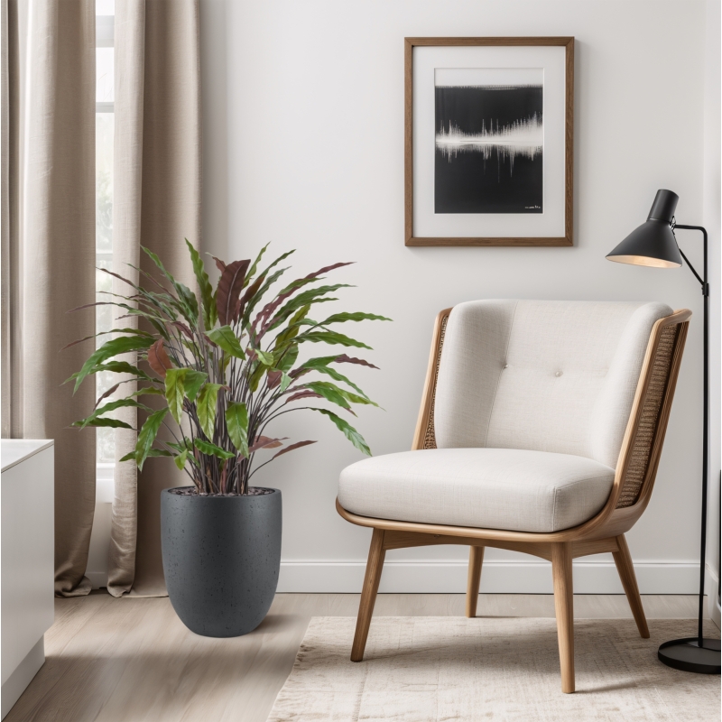 Pianta artificiale di Calathea 85 cm - verde/rosso