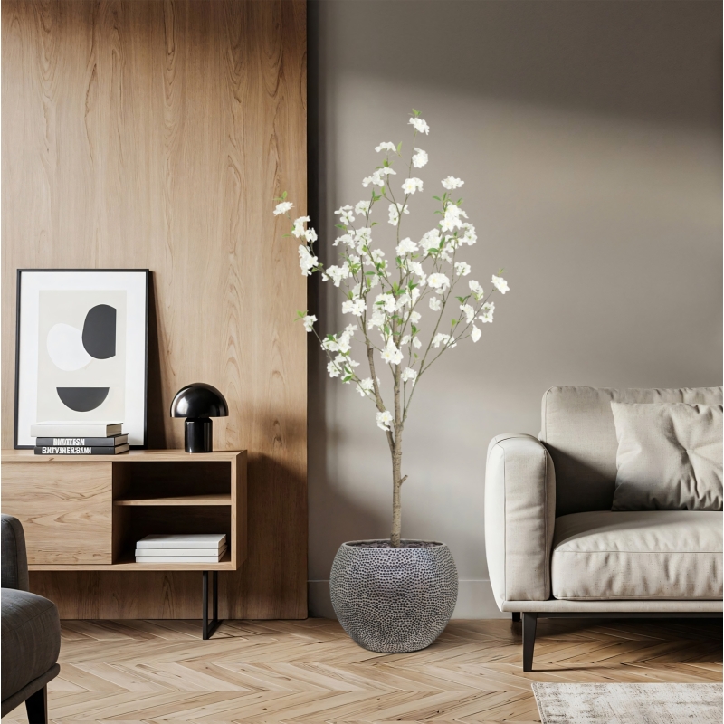 Albero in Fiore Artificiale 150cm Crema