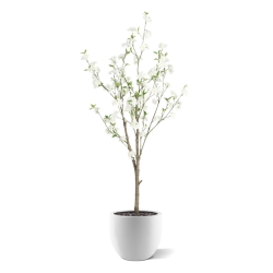 Albero in Fiore Artificiale 150cm Crema