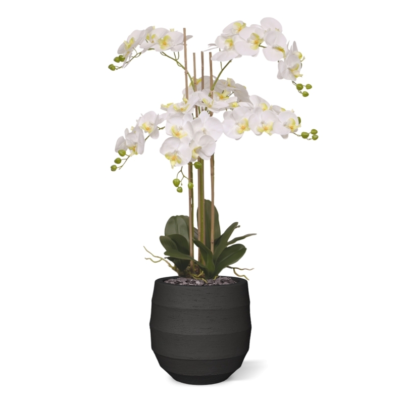 Orchidea artificiale Phalaenopsis 95 cm bianca