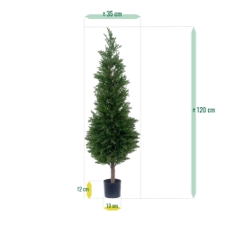 Pianta artificiale di conifera deluxe 120 cm - resistente ai raggi UV