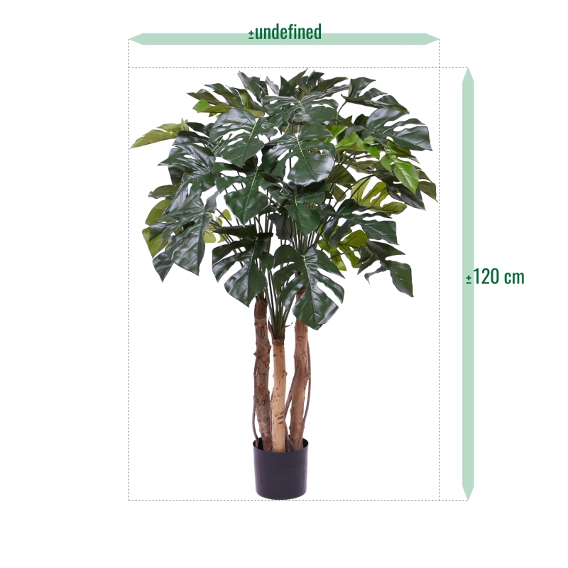 Monstera artificiale pianta Deluxe 120cm su tronco