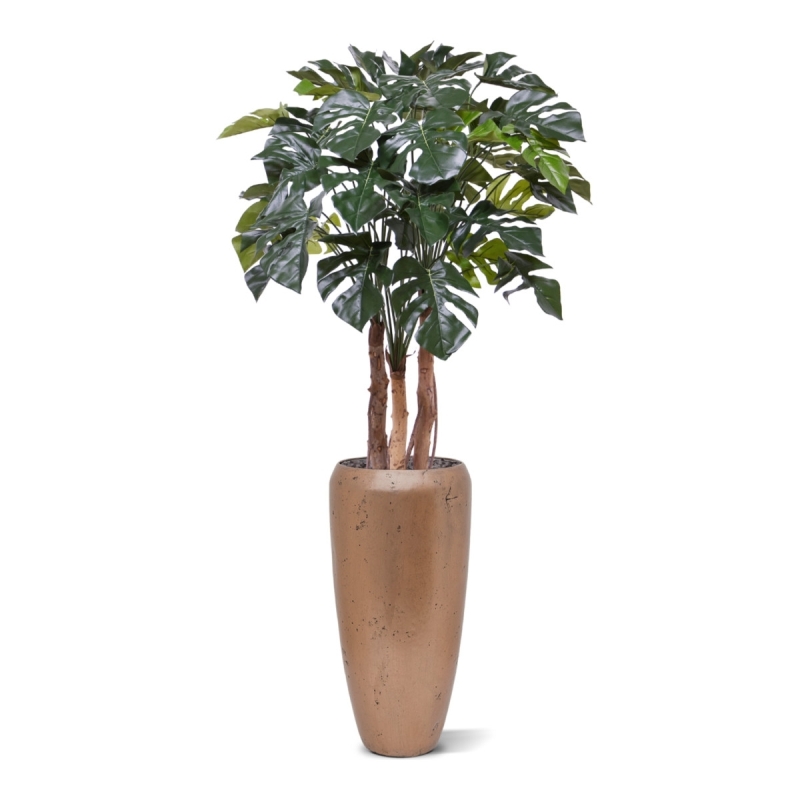 Monstera artificiale pianta Deluxe 120cm su tronco