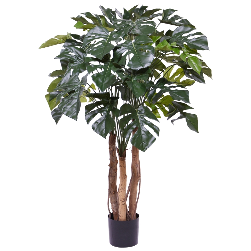Monstera artificiale pianta Deluxe 120cm su tronco