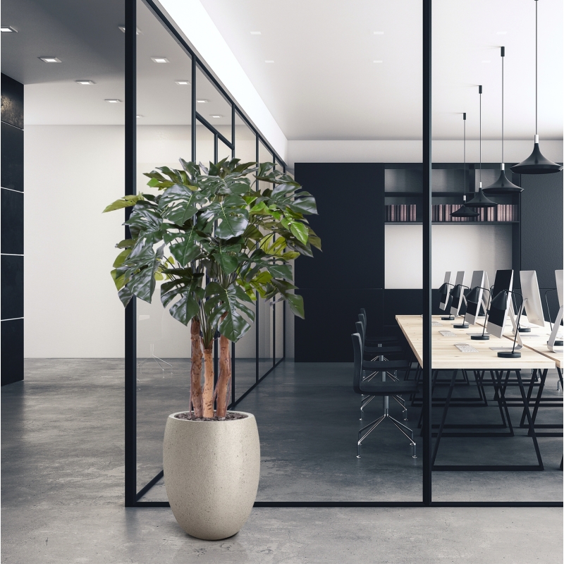 Monstera artificiale pianta Deluxe 120cm su tronco
