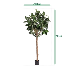 Albero artificiale Ficus Elastica Robusta Deluxe 230 cm