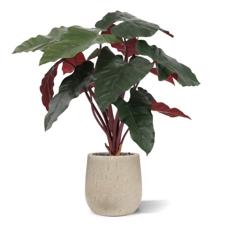 Artificiale Philodendron Pianta Deluxe 80cm Bordeaux