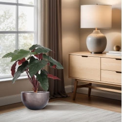 Artificiale Philodendron Pianta Deluxe 80cm Bordeaux