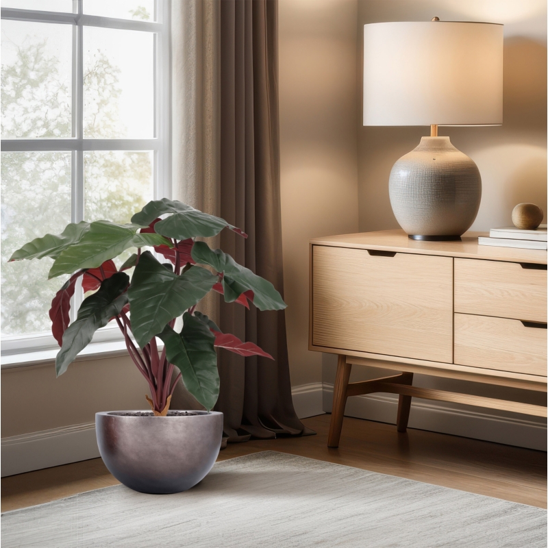 Artificiale Philodendron Pianta Deluxe 80cm Bordeaux