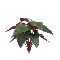 Artificiale Philodendron Pianta Deluxe 80cm Bordeaux