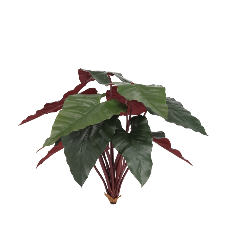 Artificiale Philodendron Pianta Deluxe 80cm Bordeaux