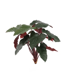 Artificiale Philodendron Pianta Deluxe 80cm Bordeaux
