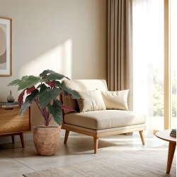 Artificiale Philodendron Pianta Deluxe 80cm Bordeaux