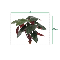 Artificiale Philodendron Pianta Deluxe 80cm Bordeaux