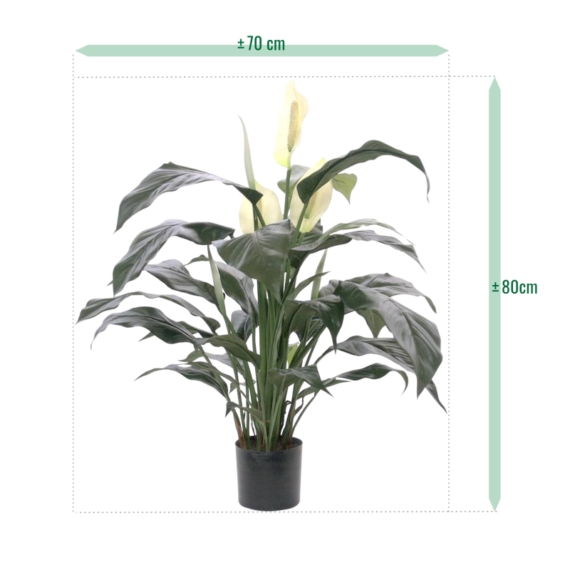 Spathiphyllum deluxe pianta artificiale 80 cm