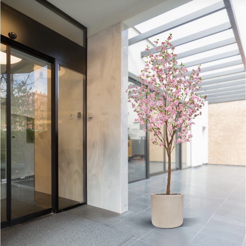Grande Albero in Fiore Artificiale 260cm Rosa