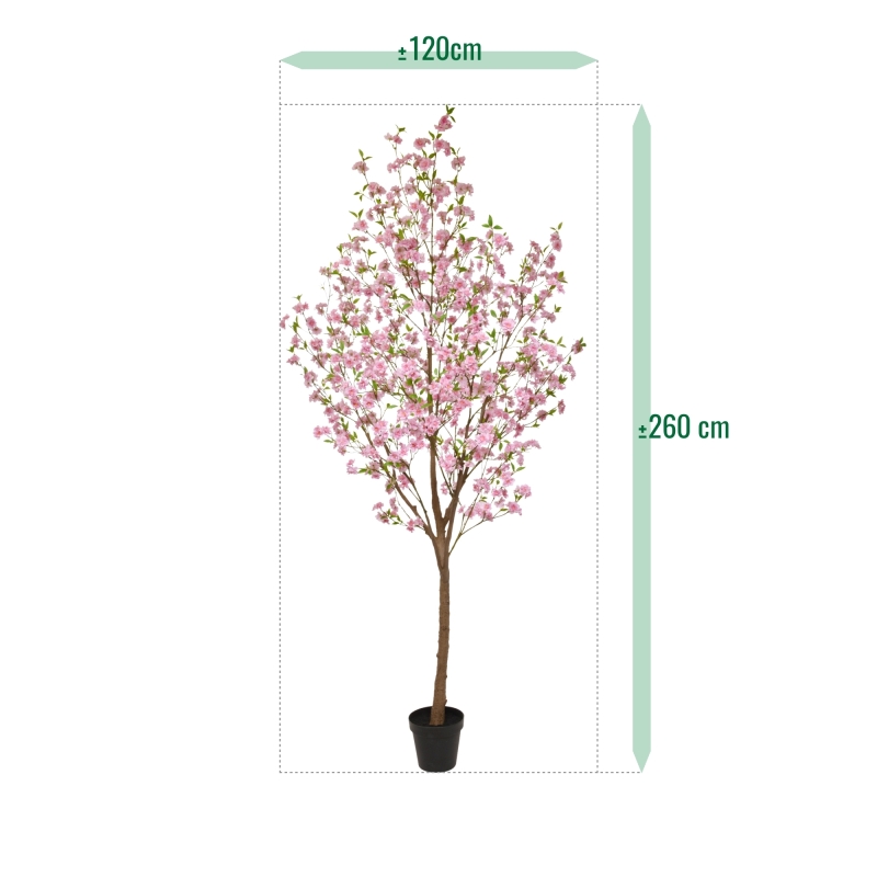 Grande Albero in Fiore Artificiale 260cm Rosa