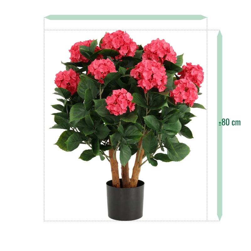 Ortensia Artificiale UV Deluxe 80cm Cerise