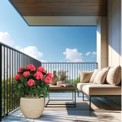 Ortensia Artificiale UV Deluxe 80cm Cerise