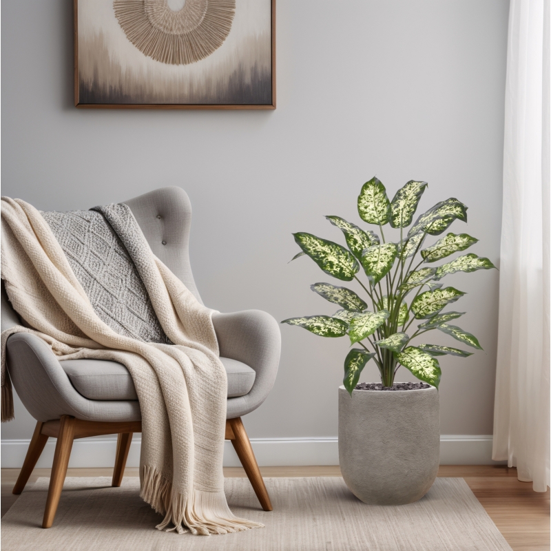 Pianta Artificiale Dieffenbachia 75cm Deluxe