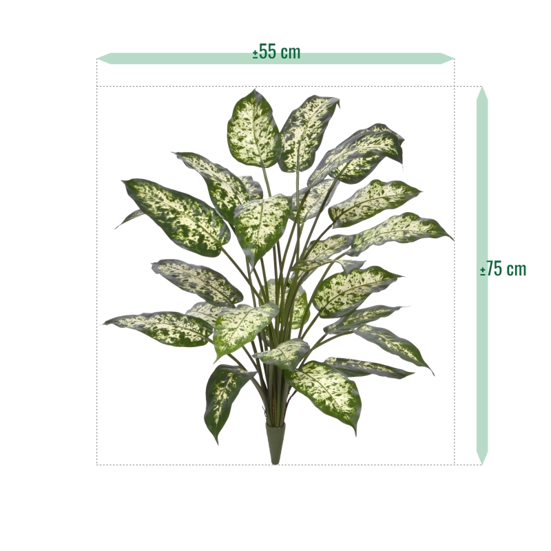 Pianta Artificiale Dieffenbachia 75cm Deluxe