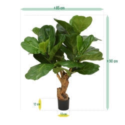 Pianta artificiale Lyrata deluxe su stelo 80 cm