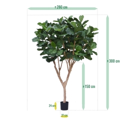 Albero artificiale Ficus Lyrata XL Deluxe 300cm