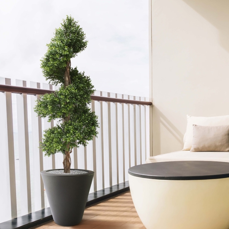 Bosso deluxe pianta artificiale a spirale 140 cm - resistente ai raggi UV