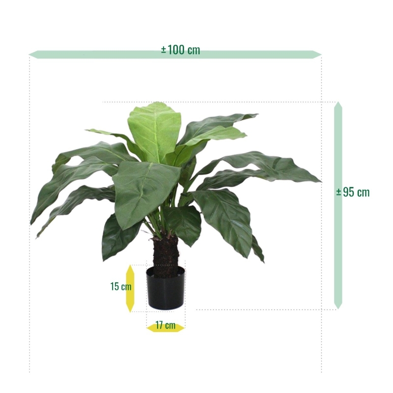 Anthurium Jungle King pianta artificiale 100 cm