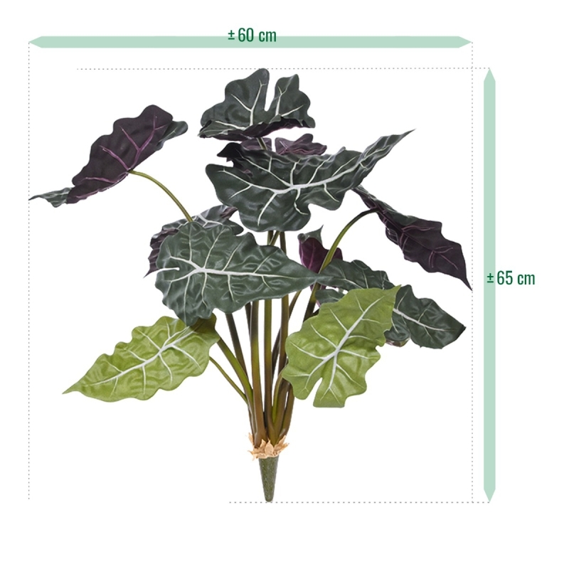 Alocasia rossa pianta artificiale 65 cm