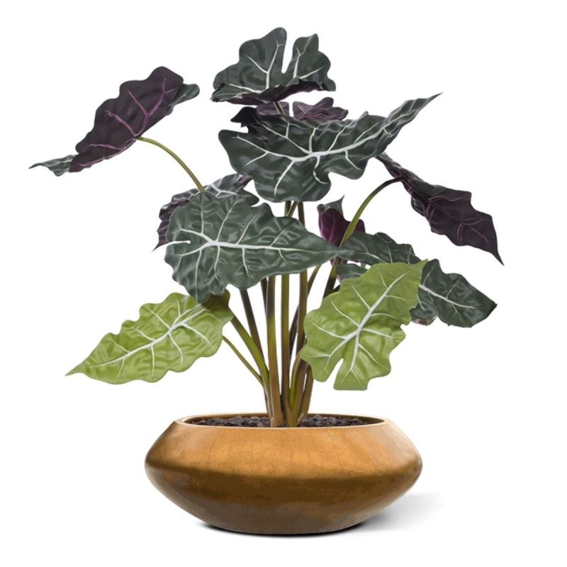 Alocasia rossa pianta artificiale 65 cm