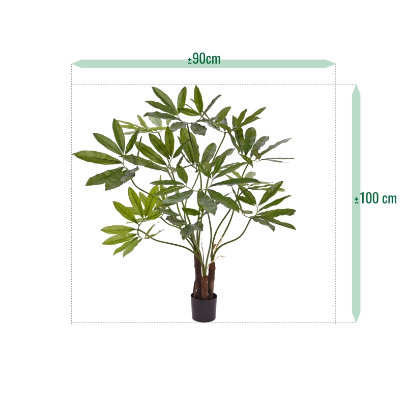 Pianta artificiale Philodendron Fun Bun Deluxe da 100cm
